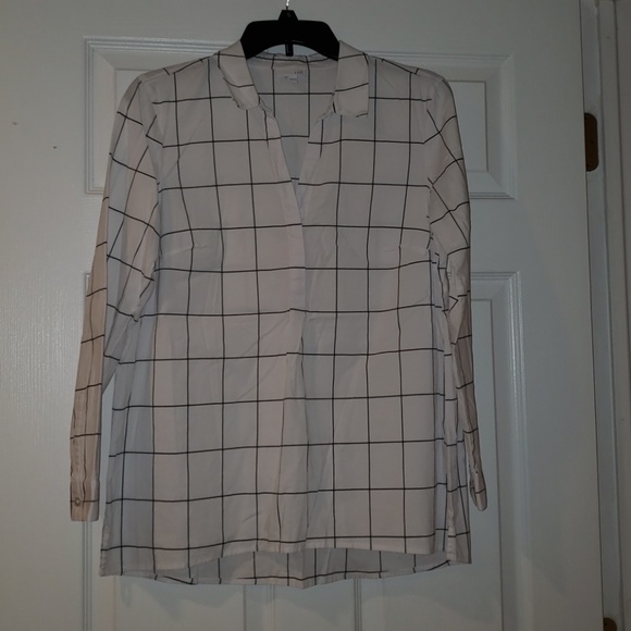 J. Jill Tops - EUC J. Jill Small White & Charcoal Blouse